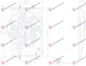 VENTILATOR KOMPLET BENZIN/DIZEL (600W)