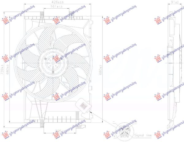 VENTILATOR KOMPLET BENZIN/DIZEL (600W)