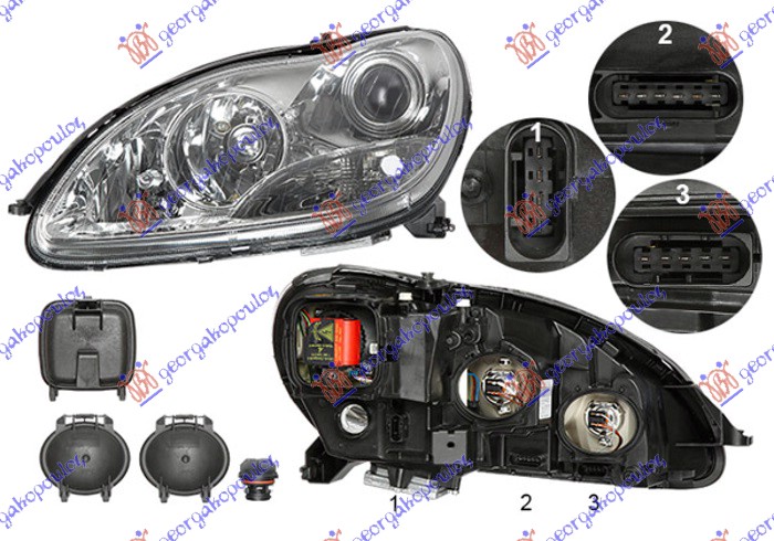 HEAD LAMP XENON 2002- (3 PLUG) (MARELLI)