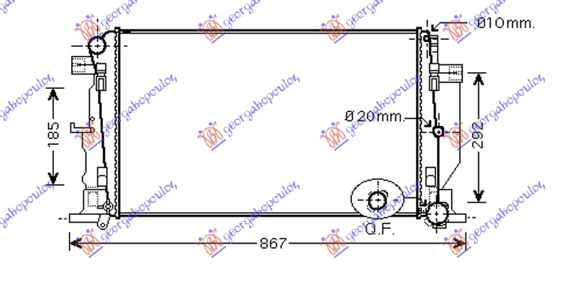 RADIATOR 2.2 CDi+AC (BRAZED) (680x415x34) MANUAL (KOYO)