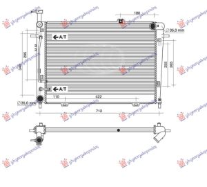 RADIATOR 2.0-2.7 PETROL AUTOMATIC +/- A/C (640x462) (KOYO)