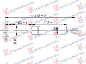 AMORTIZER GEPEK VRATA (415L-470N) LEVO
