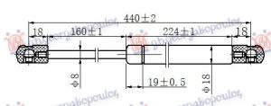 AMORTIZER GEPEK VRATA (440.5L-520N)