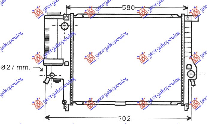 RADIATOR PETROL MANUAL/AUTOMATIC+ A/C (520x440) (MAHLE BEHR)