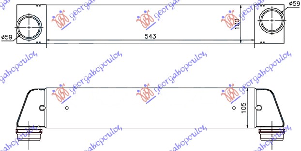 HLADNJAK INTERKULERA 2.0-2.5-3.0 (520D-525D-530D) DIZEL (543x100x105)