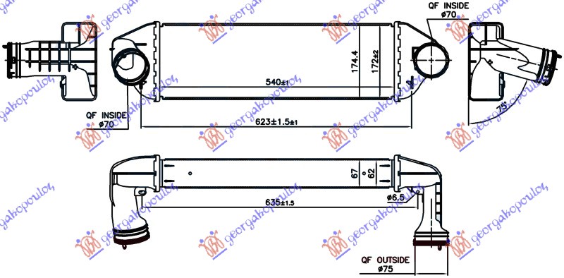 HLADNJAK INTERKULERA 3.0 sd-xDrive (540x172x67)