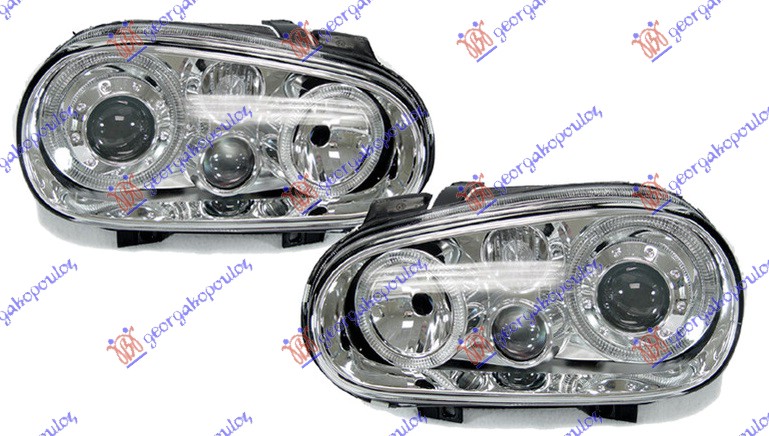 HEAD LAMP SET CHROME (LEXUS)