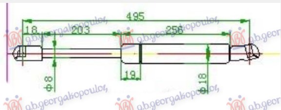 AMORTIZER GEPEK VRATA (R56) (495L-370N)