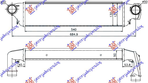 HLADNJAK INTERKULERA 2.0TD (54x129x50) (50-50)
