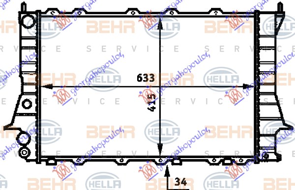 RADIATOR PETROL/DIESEL (632x411x30) (MAHLE BEHR)