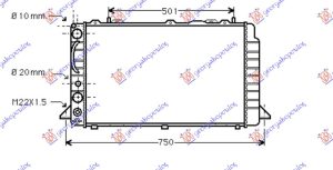 HLADNJAK MOTORA 1.6/2.0 BENZ / 1.9 Tdi (59.6x35.8x44)