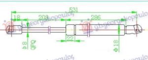 AMORTIZER GEPEK VRATA (SPORTBACK) (530L-410N)