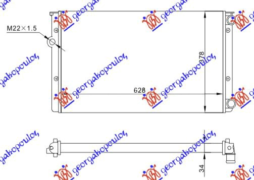 RADIATOR 1.6-1.8-2.0 (630x380) (VALEO)
