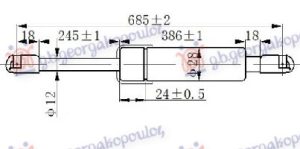 AMORTIZER GEPEK VRATA (686L-710N)