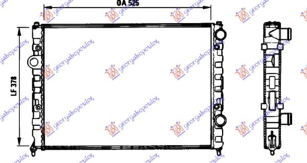RADIATOR 1.6-1.8-2.0 MANUAL - A/C (525x377) (VALEO)