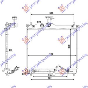 HLADNJAK MOTORA 1.1i 12V 1.1 CRDi (AUTO) (44.5x35)