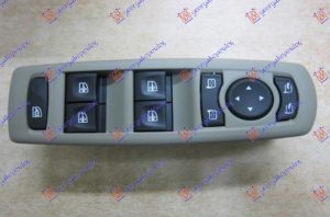 PREKIDAC U PREDNJIM VRATIMA (4 TASTERA) (KREM OKVIR) (ELEK-SKLOPIV RETROVIZOR) (2 KONEKTORA) (13+6 PIN) LEVO