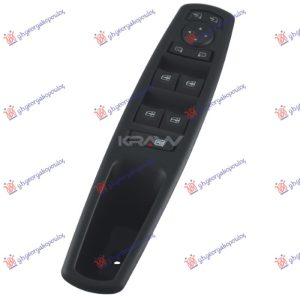 PREKIDAC U PREDNJIM VRATIMA (4 TASTERA) (ELEKTRO-SKLOPIV RETROVIZOR) OKVIR CRNI/VELIKI (1 PRIKLJUCAK/13 PIN) LEVO
