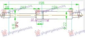 AMORTIZER GEPEK VRATA (496L-560N)