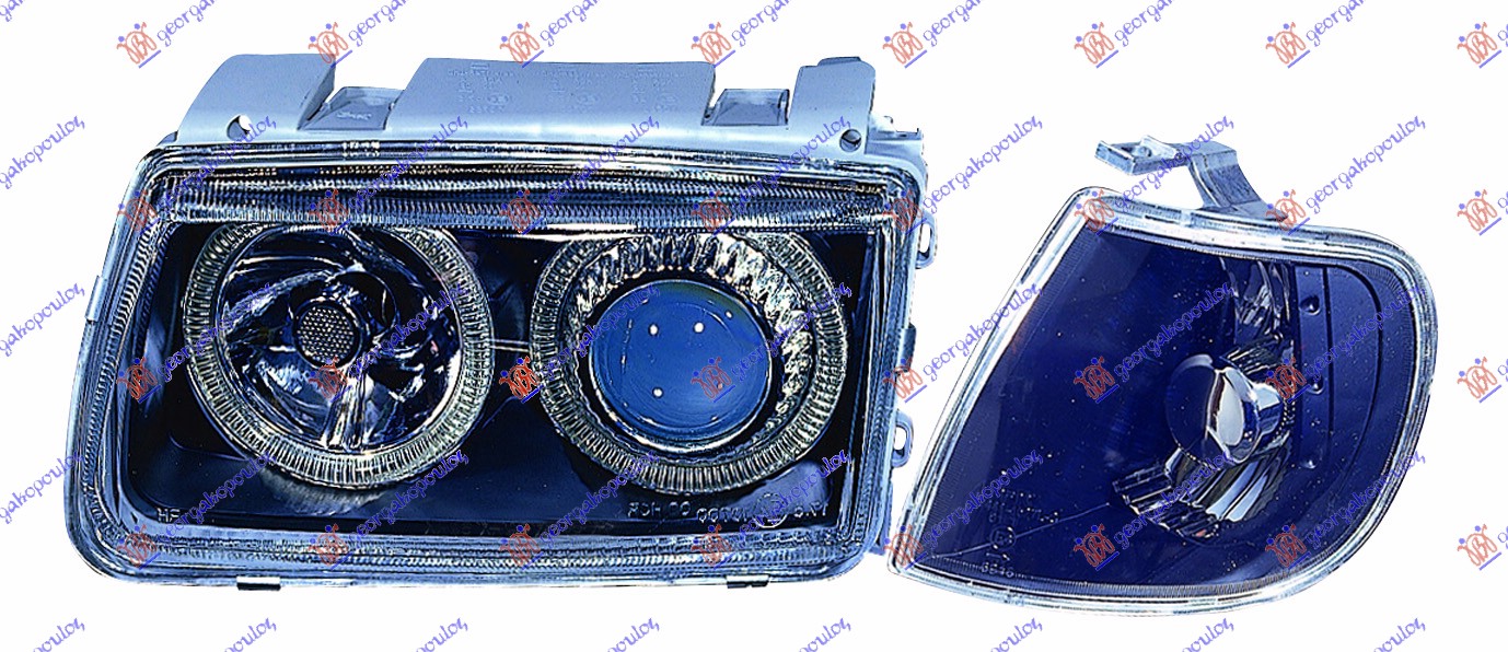 HEAD LAMP SET EAGLE EYES BLACK W/SIDE LAMP