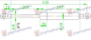 AMORTIZER GEPEK STAKLA (526.5L-125N)