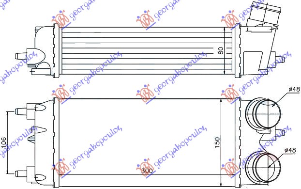 HLADNJAK INTERKULERA 1.4-1.6 TDCi (300x150x80)