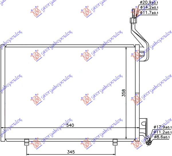 HLADNJAK KLIME 1.6 TDCi DIZEL (500x350x16)