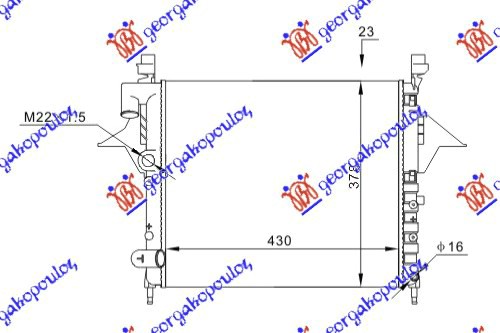 RADIATOR 1.2 PETROL MANUAL/AUTOMATIC- A/C (430x377) (VALEO)