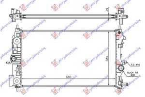 RADIATOR 1.4 TURBO (ENGINE A14NET-B14NET) PETROL MANUAL (680x390x26) (VALEO)