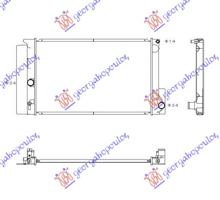 RADIATOR 1.3-1.4-1.6-1.8 PETROL MANUAL (600x375x16) (KOYO)