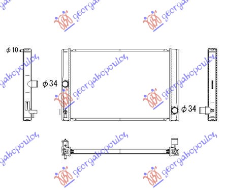 RADIATOR 1.4 DIESEL D4d (550x370) (KOYO)