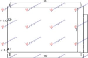 CONDENSER 1.3-1.6-1.8 PETROL - 1.4 D4D DIESEL (600x370x16) (KOYO)