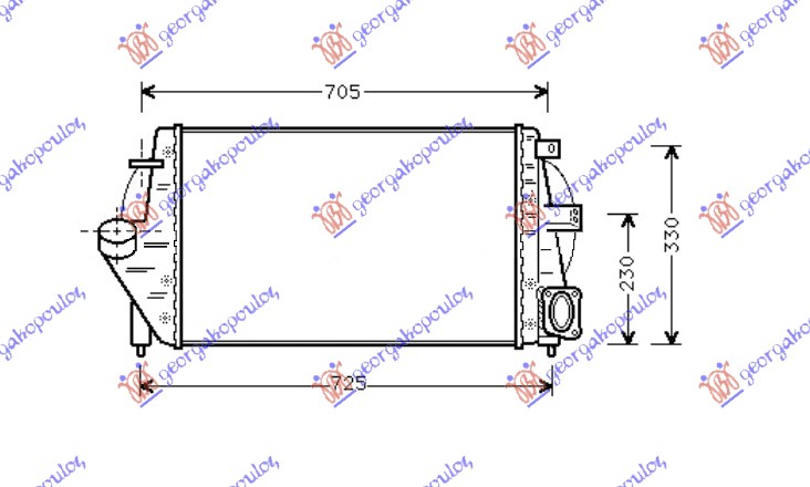 RADIATOR INTERCOOLER 2.2 TD (600x378x34)