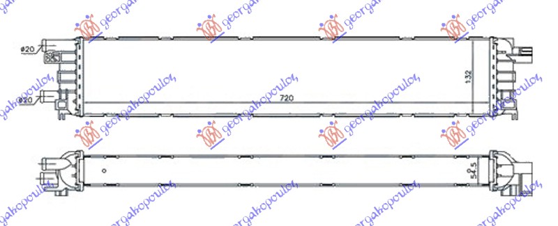 HLADNJAK MOTORA DODATNI 3.0 TFSI-S4 BENZIN / 2.0 TDi DIZEL (720x132x55) (MAHLE PREMIUM LINE)