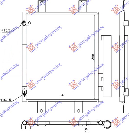 HLADNJAK KLIME 1.0i12V/1.3 16V (330x368)