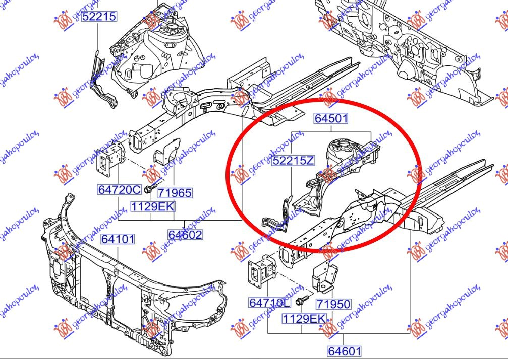 FRONT INNER METAL.FENDER (O)
