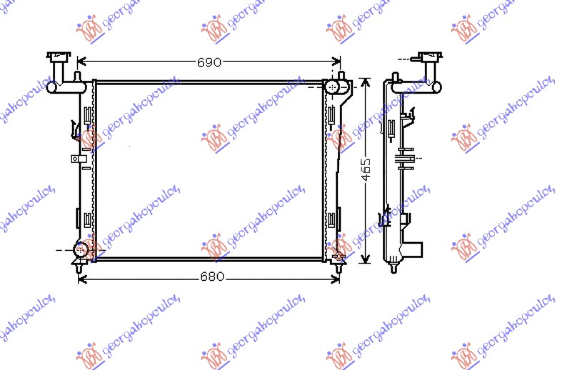 RADIATOR 1.4-1.6-2.0 PETROL MANUAL (600X440X16) (KOYO)