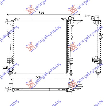 RADIATOR 2.0 CRDi DIESEL (450x440x16) (KOYO)