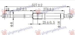 AMORTIZER GEPEK VRATA -07 (536L-410N)