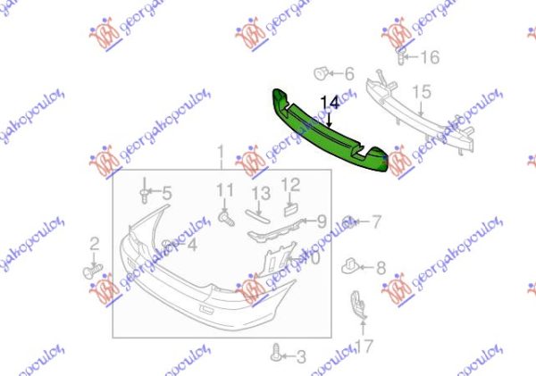 REAR BUMPER ABSORVER 4D