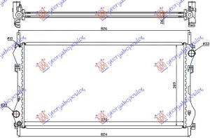 RADIATOR 2.3 PETROL - 2.4 DIESEL +/-AC (770x400) (VALEO)