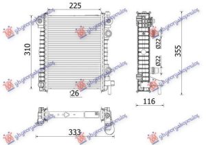 HLADNJAK MOTORA DODATNI 2.0/2.9 BENZIN (225x310x26) LEVO