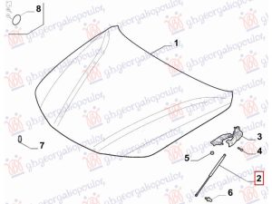 GAS SPRING HOOD (O)