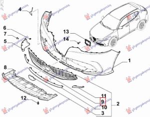 FRONT BUMPER SIDE LOWER MOULDING (O)