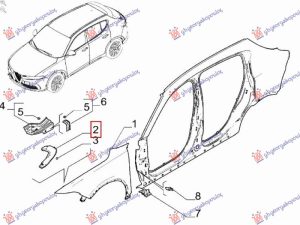 FRONT FENDER BRACKET STEEL (FRONT PART) (O)