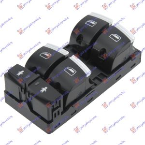 PREKIDAC U PREDNJIM VRATIMA HROM/CRNI (4 TASTERA) (ZASTITA DECE) (10 PIN) LEVO