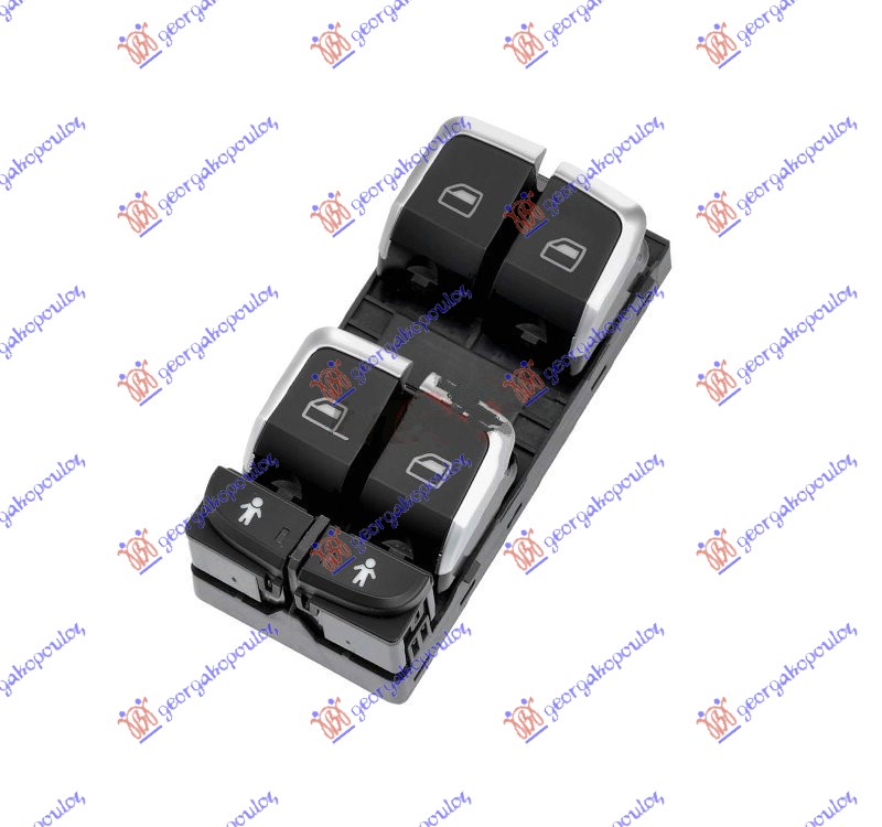 PREKIDAC U PREDNJIM VRATIMA HROM/CRNI (4 TASTERA) (10 PIN) LEVO