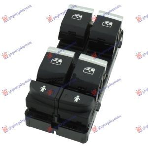 PREKIDAC U PREDNJIM VRATIMA (4 TASTERA) (ZASTITA DECE) HROM/CRNI (10 PIN) LEVO