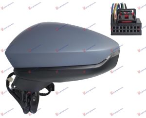 RETROVIZOR ELEKTRICNI SA GREJACEM PM (ELEKTRO-SKLOPIV) (MIGAVAC LED) (10 PIN) (A KVALITET) (ASFERICNO STAKLO) LEVO