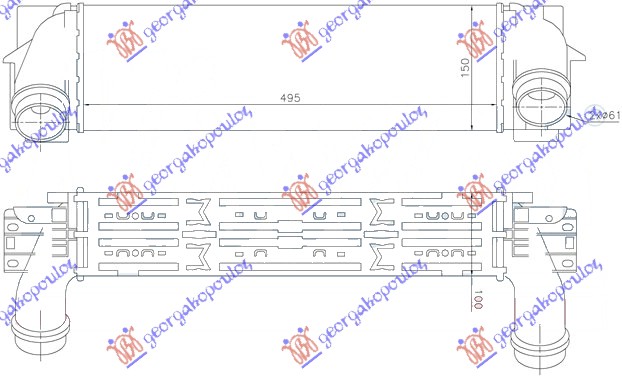 HLADNJAK INTERKULERA 3.0 (30-35dx) DIZEL (495x145x100)